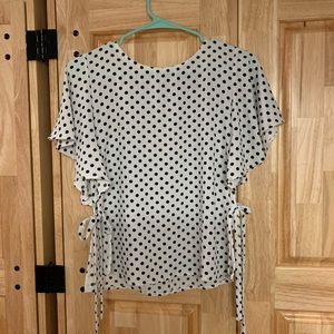 One Clothing LA Black and White Polka Dot Blouse